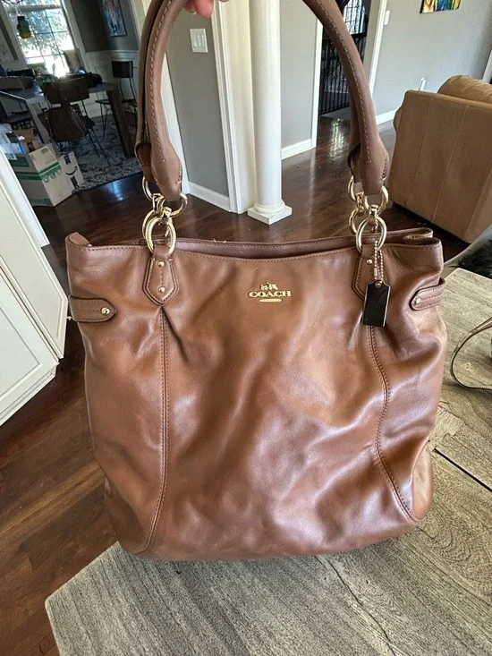 Vintage Coach Women's Kristin Brown Leather Shoulder Bag Purse - Picture 2 of 9